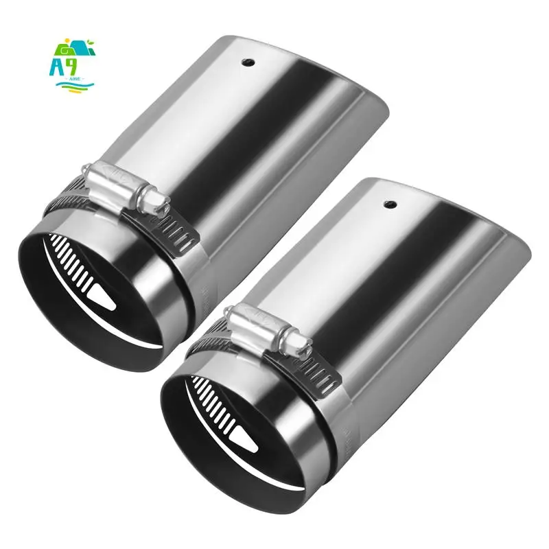

A09E-2Pcs For Mercedes Benz C180 Car Exhaust Muffler Tip Stainless Steel Pipe Chrome Modified Car Rear Tail Throat Liner Accesso