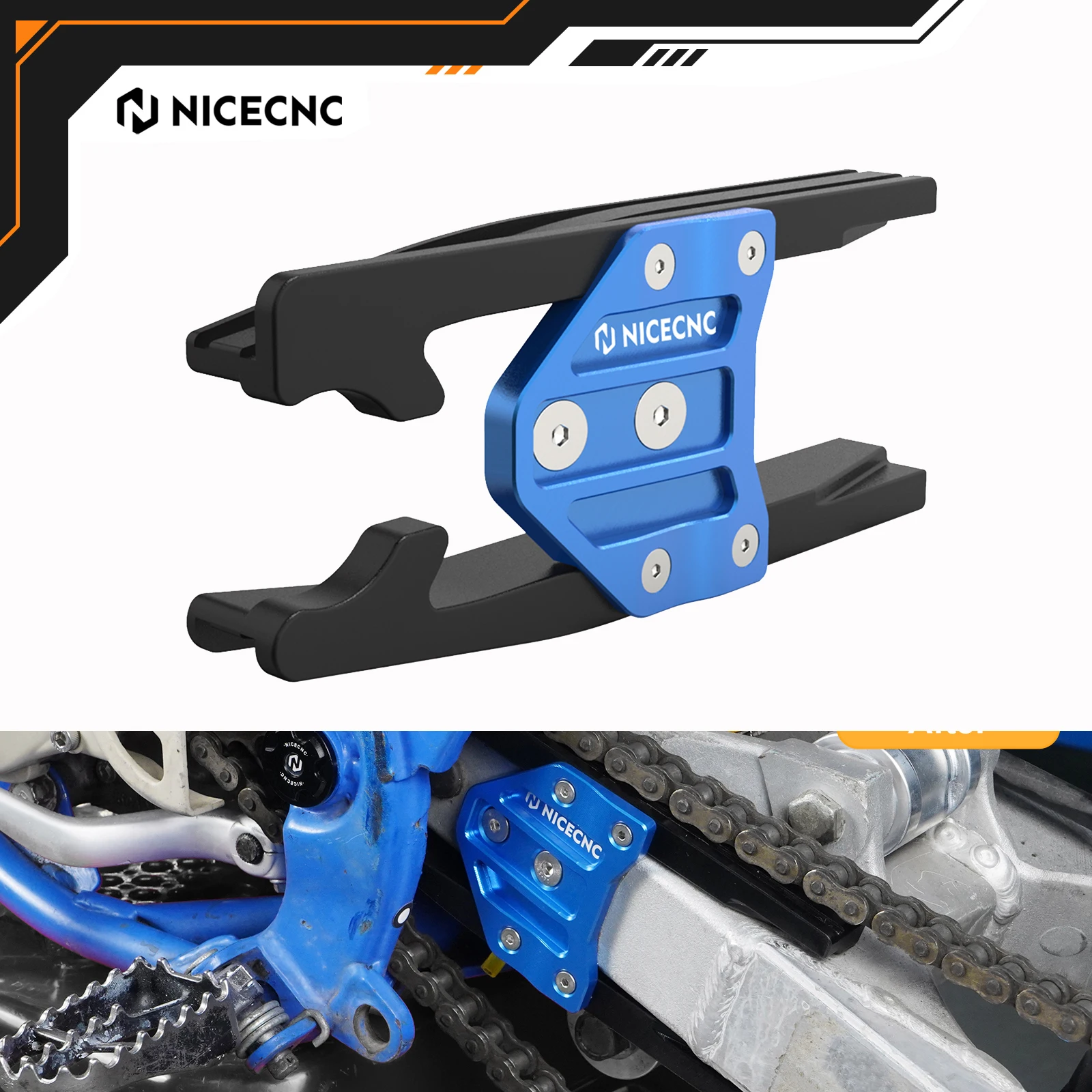

NICECNC For Yamaha YZ85 YZ 85 2002-2021 2020 2019 2018 2017 2016 2015 YZ85 Team Yamaha 2011-2014 Chain Guide Guard Chain Support