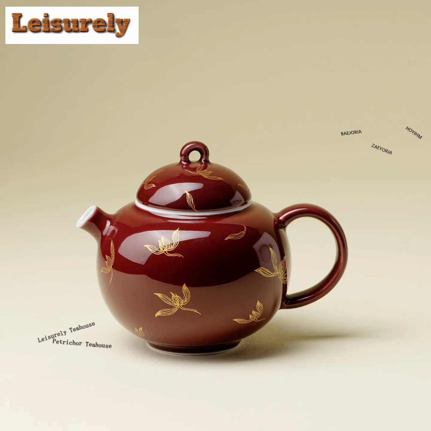 130ml Gold Stamp Magnolia Teapot Handmade Tea Infuser Pot Tea Maker Kettle With Strainer Tieguanyin Drinkware Decoration Gifts