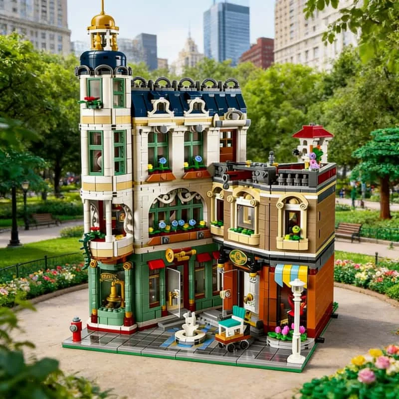 

2026 New 3456PCS modular brick European shopping street building block urban building model adult toy Christmas birthday gift