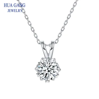 모이사나이트 1CT 웨딩 펜던트 목걸이, 925 실버 다이아몬드 테스트 통과, 우수한 컷 D 컬러 VVS1, 십대 소녀 쥬얼리