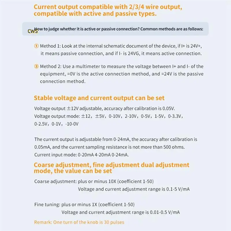SG-002 مولد الجهد التناظري والإشارة الحالية 0-24Ma أدوات القياس الإلكترونية الارسال الحالي