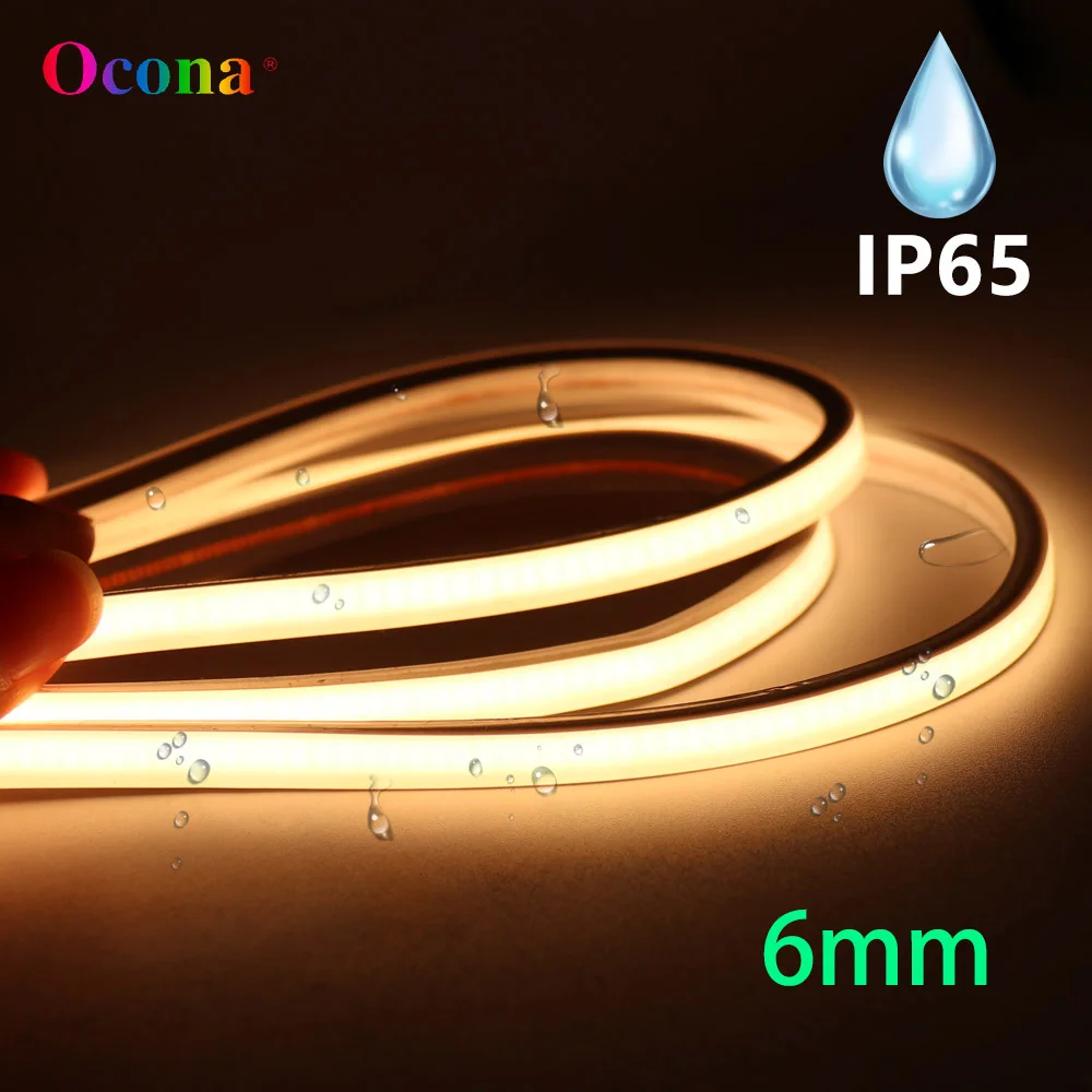 

6mm*4mm Powerful COB Neon Recessed LED Strip Lighting For Home Decor Waterproof Outdoor Garden Car Sign DIY Dimmable DC 12V