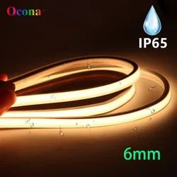 6mm*4mm Powerful COB Neon Recessed LED Strip Lighting For Home Decor Waterproof Outdoor Garden Car Sign DIY Dimmable DC 12V