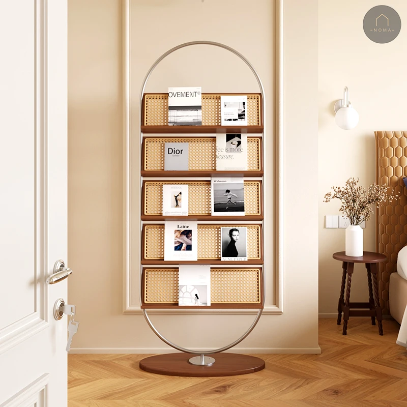 

Bauhaus French Books and Magazines Shelf Medieval Light Luxury Display Shelf Storage Shelf Newspaper Picture