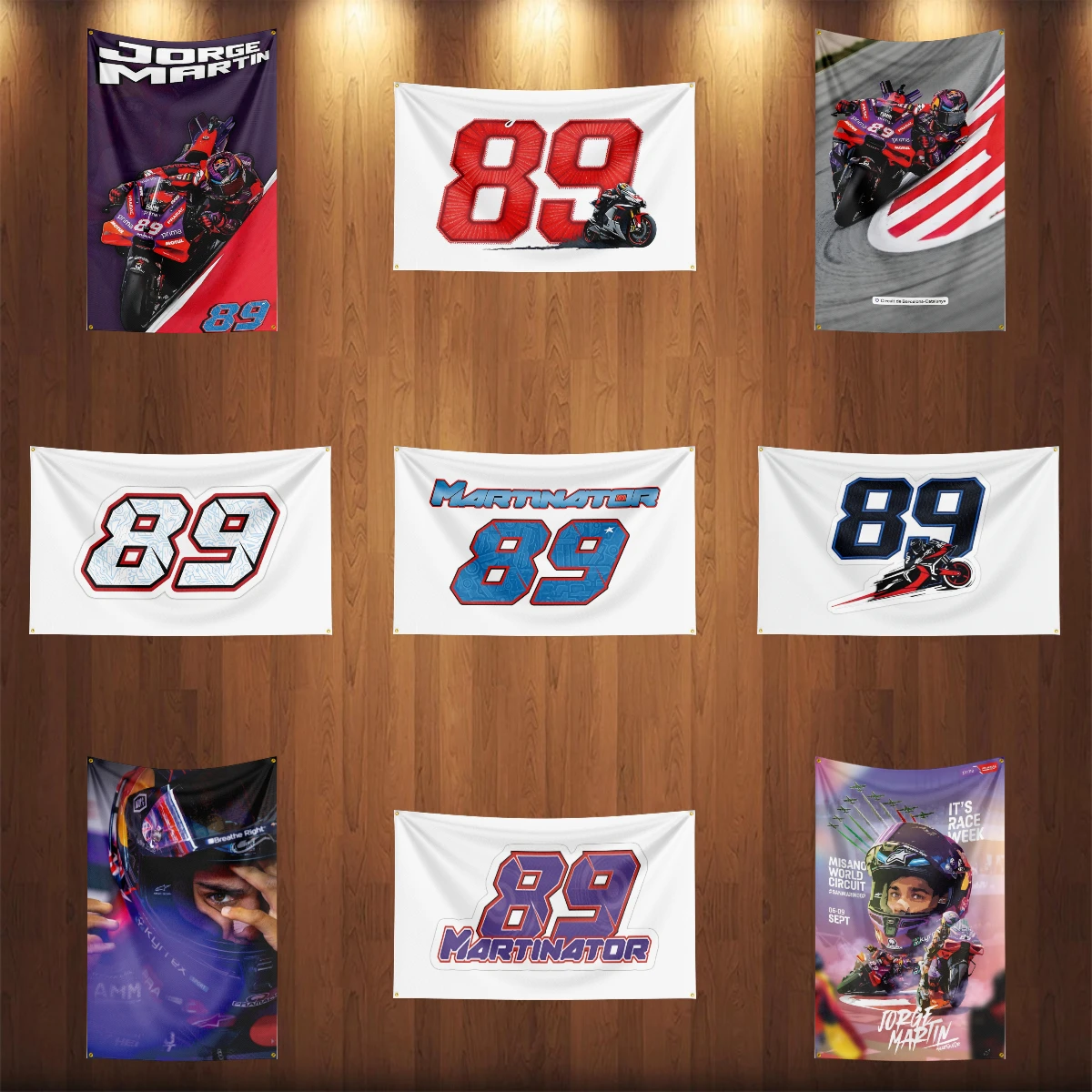 3x5 Ft J-Jorge Martis 89 Motorcycle Flag Polyester Digital Printing Banner for Garage Wall Art Out Door Decoration