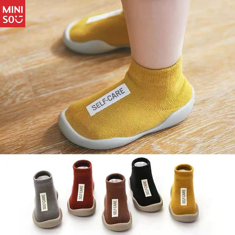 

Miniso Baby First Walkers with Non-Slip Soles | 2-in-1 Soft Sock Shoes for Indoor Toddlers
