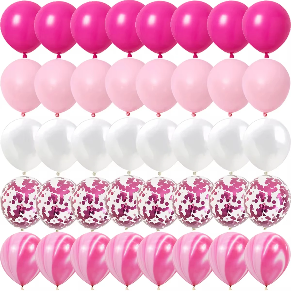 

Rose Pink Metal Latex Confetti Confetti Balloons Wedding Decorations Matte Globos New Year Birthday Party Decorations