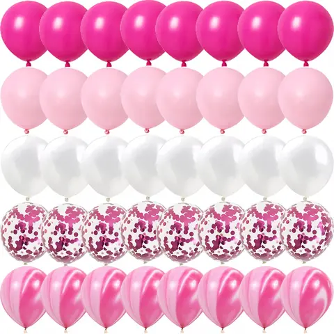 Rose Pink Metal Latex Confetti Confetti Balloons Wedding Decorations Matte Globos New Year Birthday Party Decorations