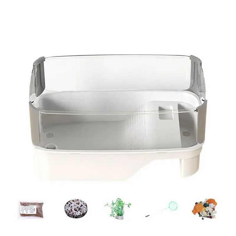 

Turtle Tank Turtle Tank Habitat Kit UV Absorption Basking Climbing Shallow Breeding Decorations For Aquatic Indoor Outdoor