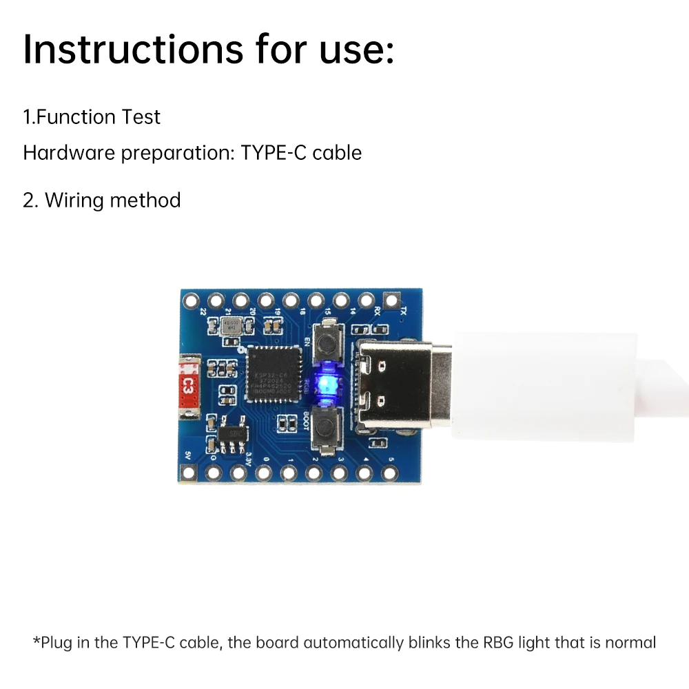 

Мини-плата разработки ESP32-C6-TINY ESP32-C6FH4 Модуль Wi-Fi Bluetooth для Arduino ESP32 C6 Type-C