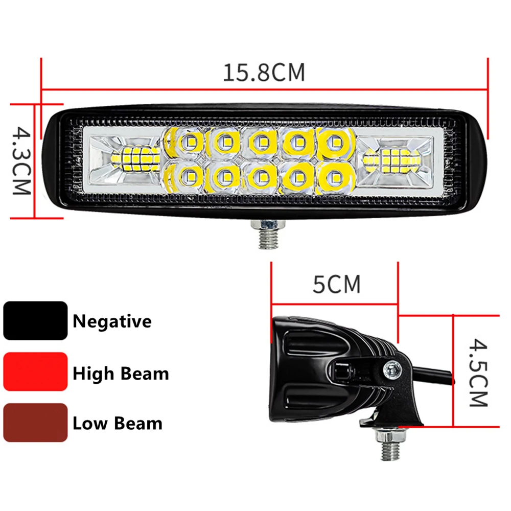 1Pc 12V - 60V luci aggiuntive per moto abbaglianti anabbaglianti Ebike faro anteriore per moto luce a LED 4x4 accessori fuoristrada parti