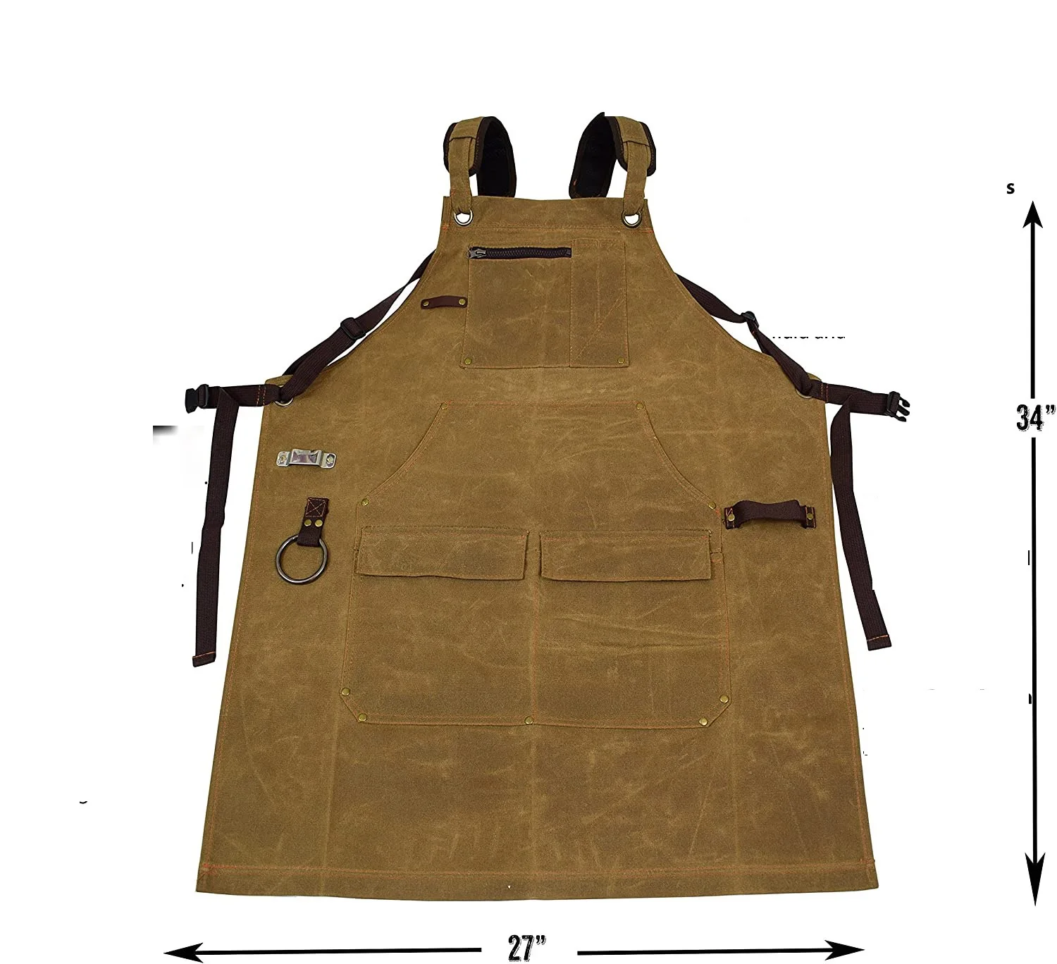 Delantal de pintor de lona impermeable con revestimiento encerado grueso, bolsillo multifunción, mecánico automático, cocina de carpintería, trajes de carpintero