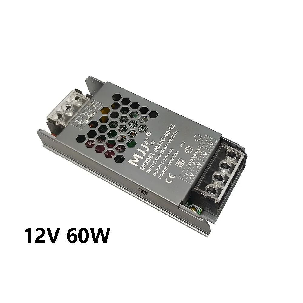 

LED Lighting Transformer 12V 5A 60W Power Supply 110V 220V AC to DC 12V Switching Power Supplys for LED Strip Lights