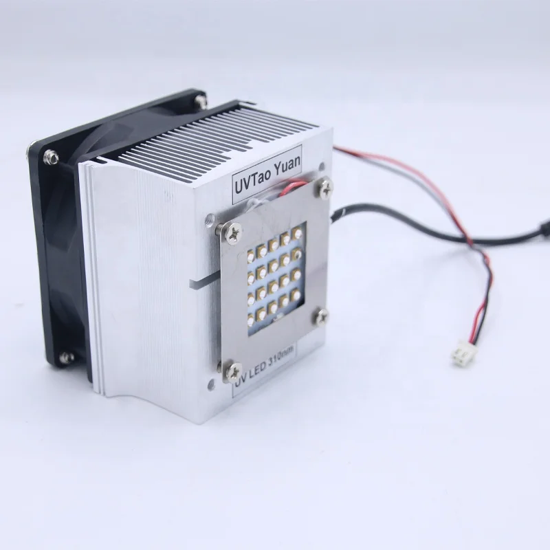 Fuerte potencia 35W 40W alta irradiación de luz 308nm 310nm 311nm UVB UVC LED COB área de luz Uv LED lámpara de curación para prueba de cultivo celular