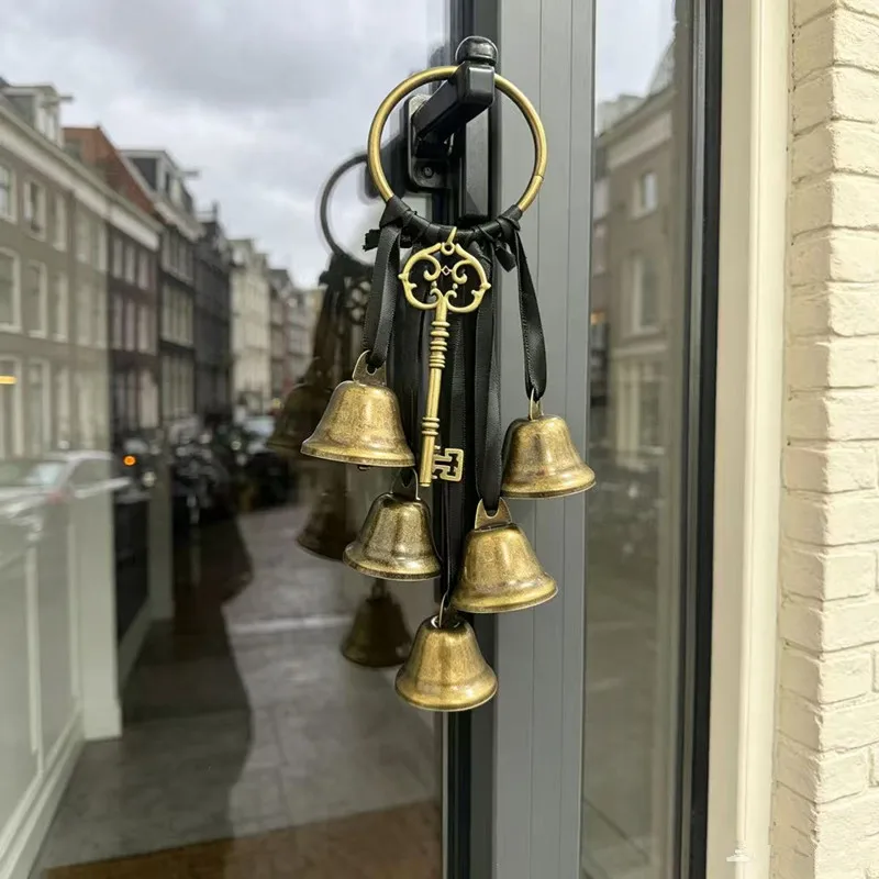 Witch Bell Protector Door Knob Hanger Wiccan Chime Home Window Décor Pendant Boho Ornament for Room Decoration Spiritual Gift