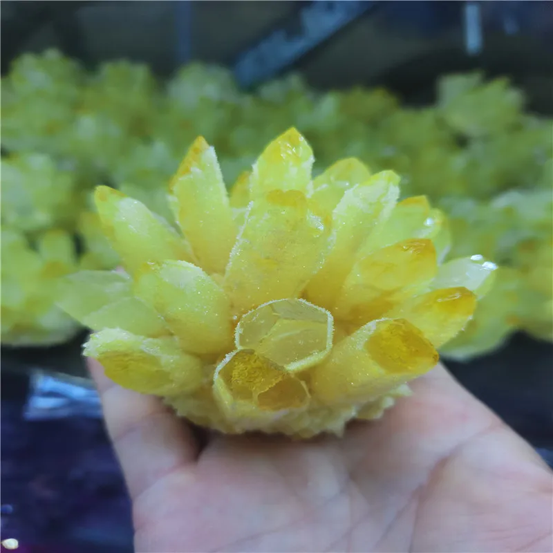 900-1000g Natural Rare Yellow Quartz Crystal Cluster Mineral Specimen Healing Crystal for Chakra Healing Energy Stone Collection