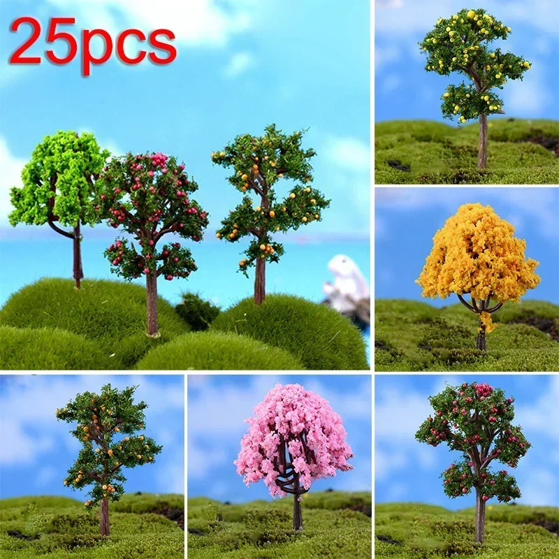 40-10pcs Model Trees 3D Landscape Artificial Miniature Tree Scenery Decoration Model Willow Trees Layout Train Railway 3.5-15cm