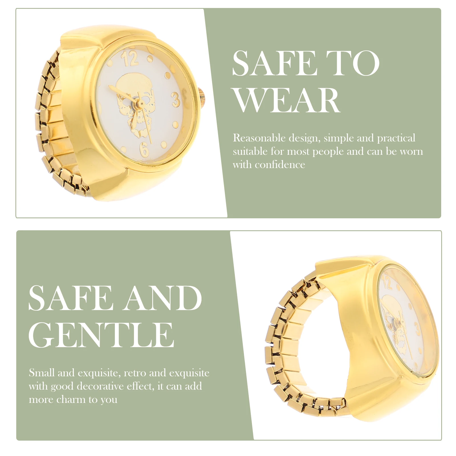 

Ghost Head Ring Watch Round Rings Watches Time Finger Quartz Glass Fashion Decorative Exquisite Retro Safe Gentle Small