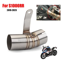 For BMW S1000RR 2019 2020 2021 2022 2023 Escape Motorcycle Exhaust Middle Link Pipe Slip-on 60mm Muffler