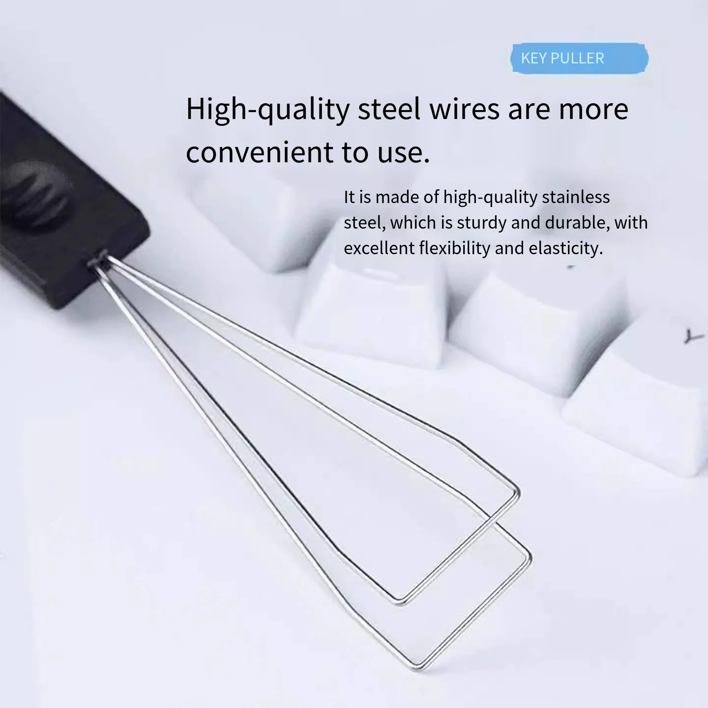 General mechanical keyboard cleaning and disassembly tool, shaft puller, key puller, 2-in-1 steel wire shaft puller, keycap clip image 6