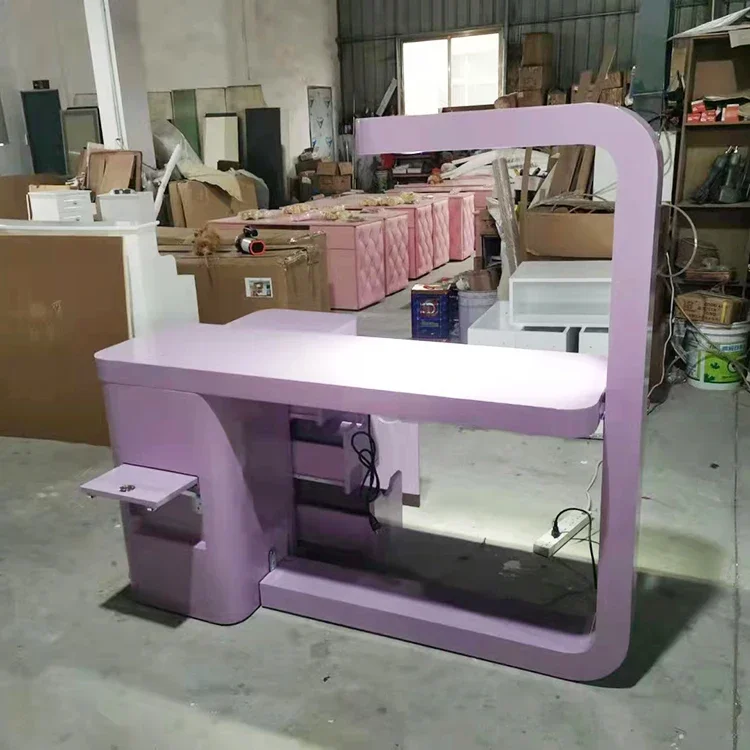 Modern Salon Furniture Portable High Gross Luxury Nail Table White Nail Station Complete Manicure Table With Vent Dust Collector