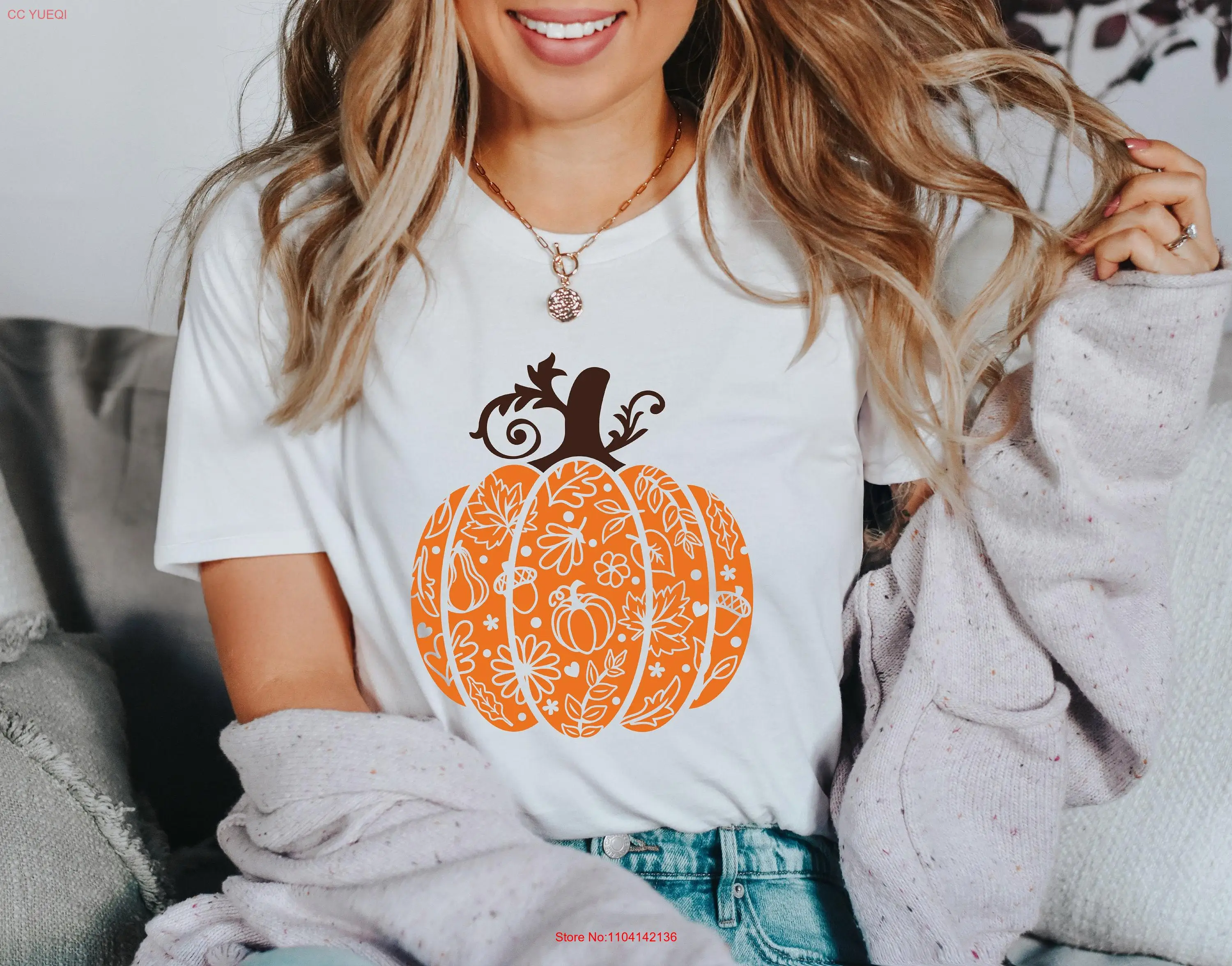

Pumpkin T Shirt Thanksgiving Funny Fall Turkey Thanksgive Thankful Autumn long or short sleeves