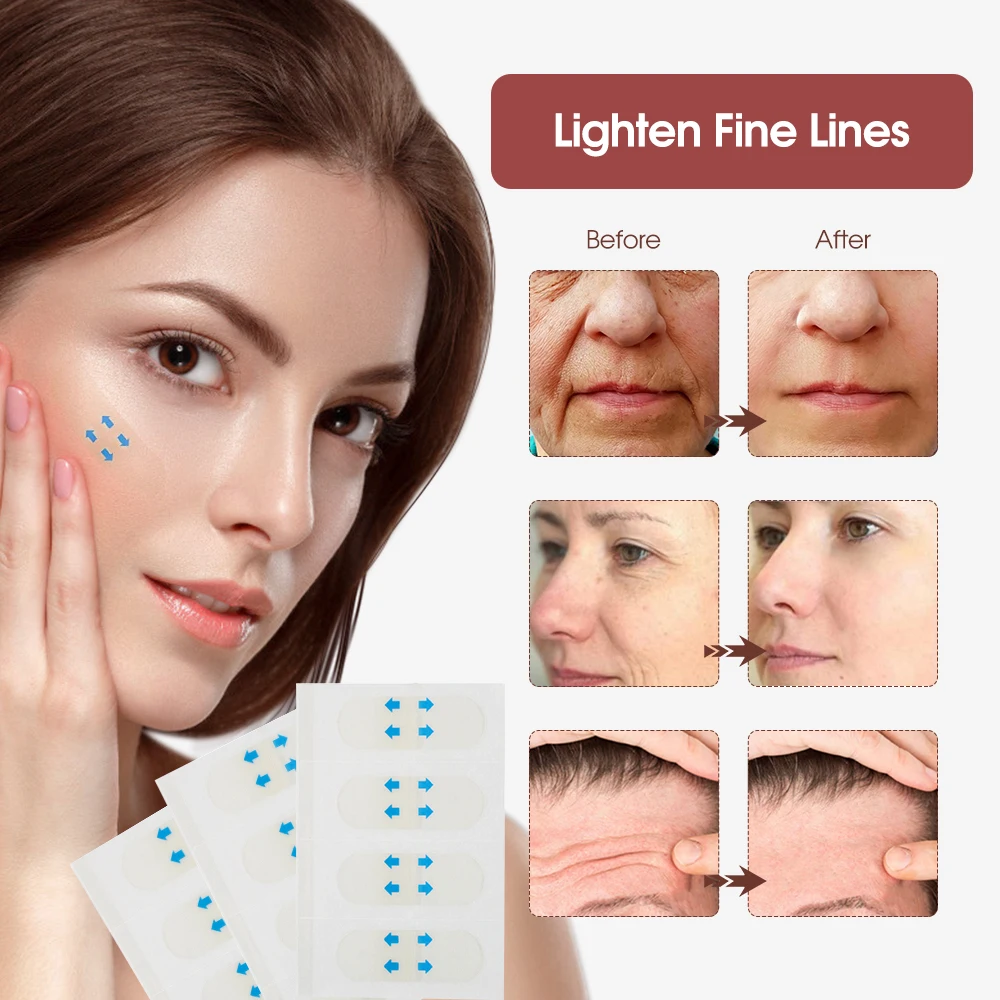 80 Stück Face Lifting Unsichtbare Aufkleber Hals Auge Doppelkinn Lift V-Form Nachfüllbänder Dünnes Make-up Facelifting Patch Klebstoffe Verbot