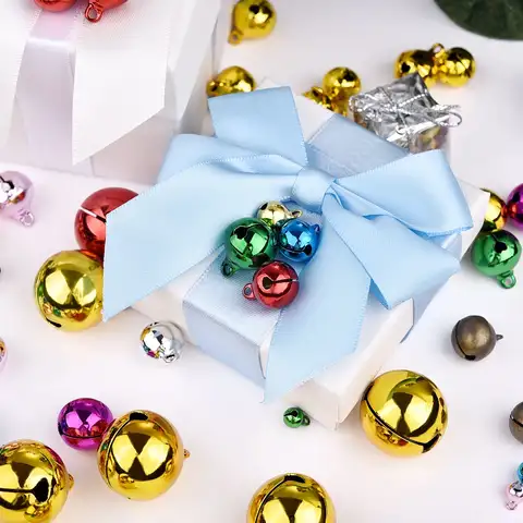 3Colors 6mm 8mm 10mm 12mm 14mm 16mm 18mm 20mm 25mm Copper Round Bells Handmade Crafts Pendant Xmas Gingle Bell Loose Beads