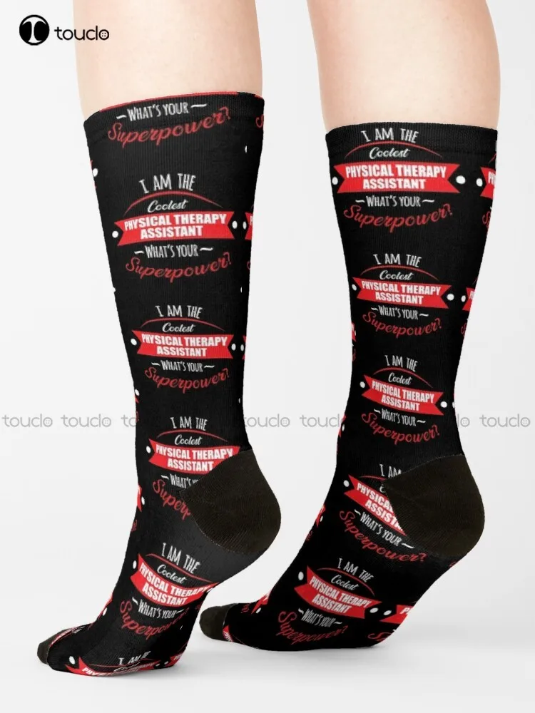 

I'M The Coolest Physical Therapy Assistant What'S Your Superpower Socks Mens Socks Size Breathable Cotton 360° Digital Print