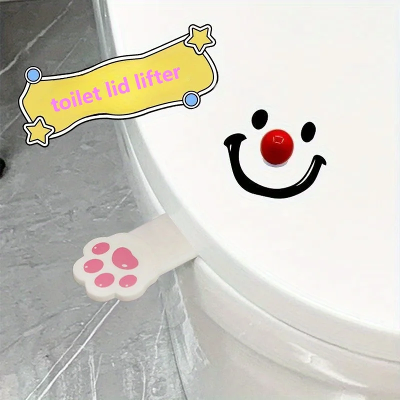 1pc Contemporary Style Dopamine Smile Ball Toilet Lid Lifter,Round Shape,Battery-Free,Handheld Toilet Seat Cover Opener for Bath