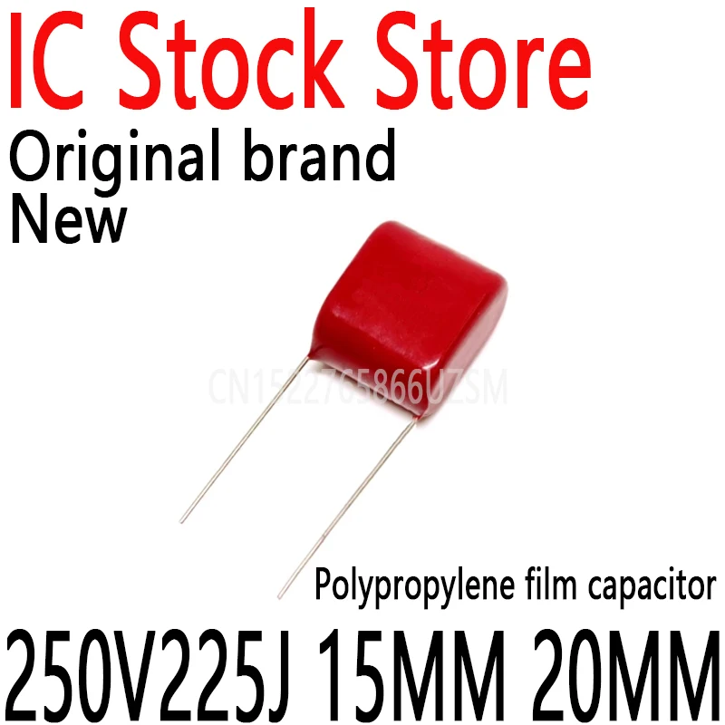 

20PCS New and Original CBB22 2.2UF P15 P20 Pitch Polypropylene Film Capacitor 250V225J 15MM 20MM