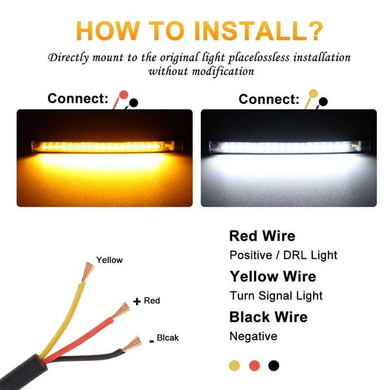 Universal Flexible LED Motorcycle Turn Signal Light Brake Lamp Bar Strip Off-road Moto License Plate Taillight LED Brake Light image 6