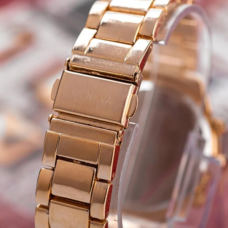 Montres de luxe en cristal pour femmes, or rose, Genève