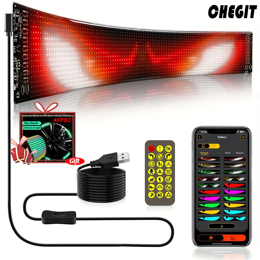 

LED Matrix Pixel Panel Light Bluetooth App 5V USB Control Scrolling Advertising LED Car Sign Animation Programmable For Car Sho