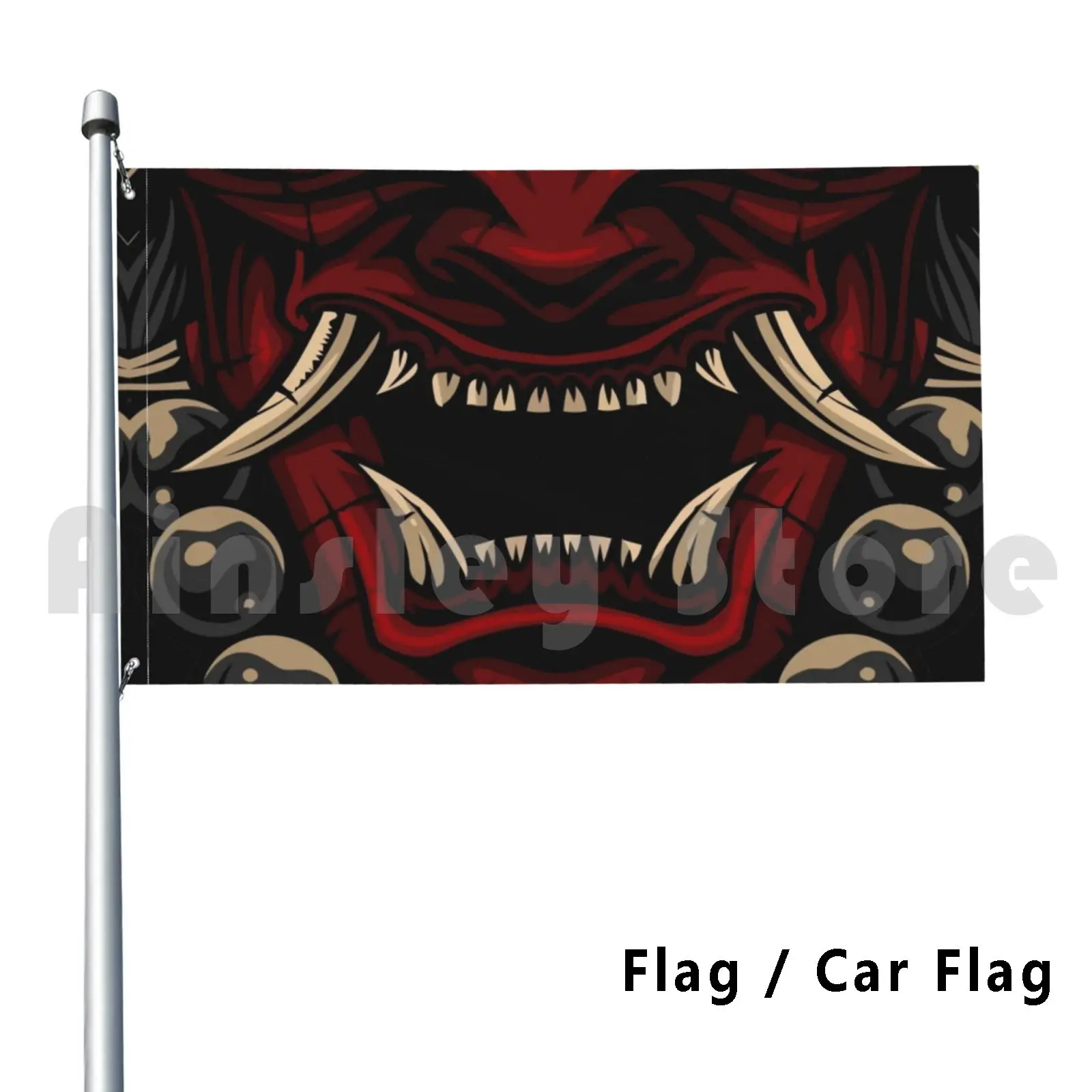 Oni The Japanese Folklore Outdoor Decor Flag Car Flag Oni Devil Demon Scary Oni Yokai Myth Mythology Asian Myth