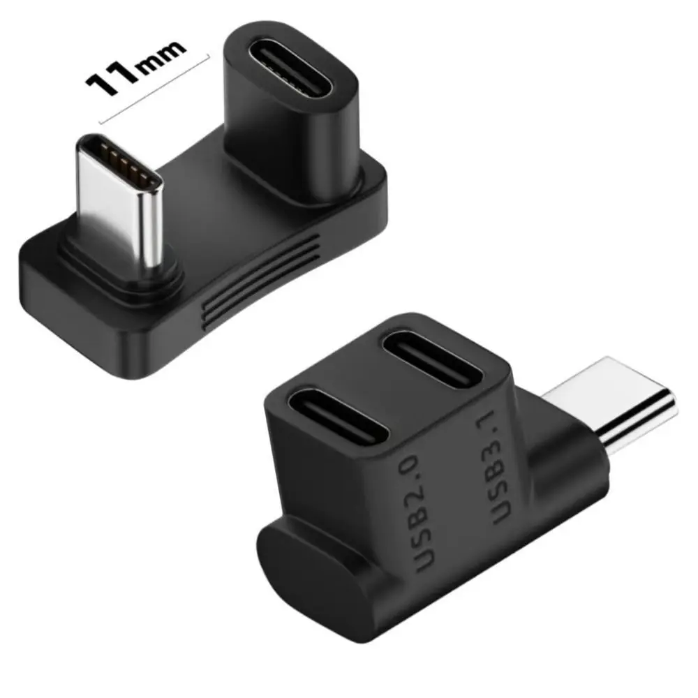 

USB Hub Charger And Adapter 2 In 1 USB C Adapter 90 Degree USB C Extender Right Angle Converter Fast Charging Adapter