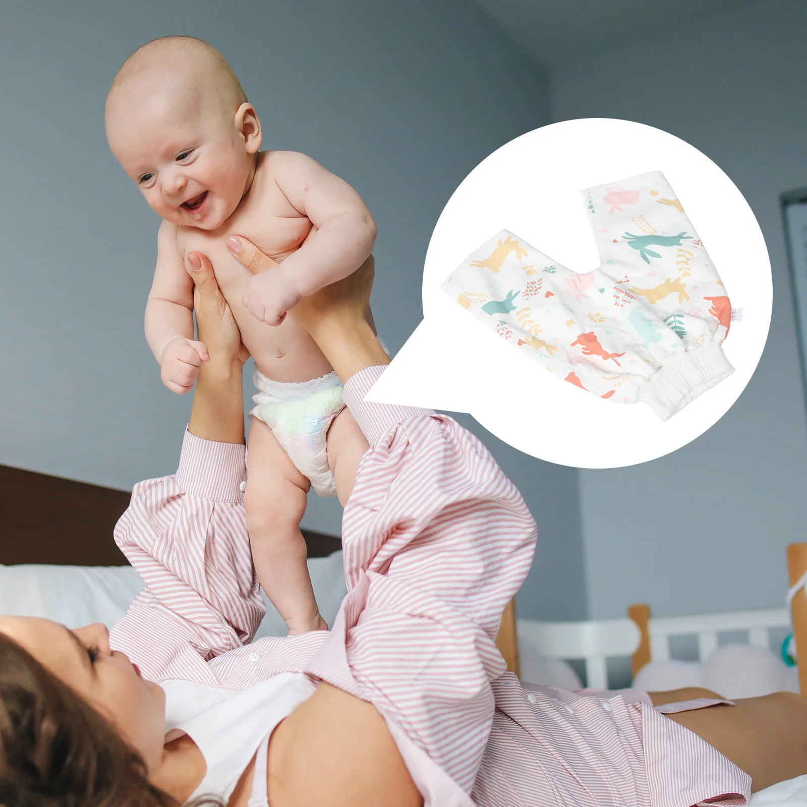 Calças de treinamento impermeáveis para crianças, respiráveis, à prova de vazamentos, padrão de coelho de desenho animado, calças noturnas para meninos e meninas