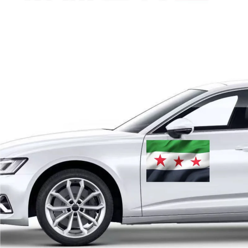 Syria Three Stars Flag Car Stickers Syrian Arab Republic New National Flag Waterproof Sticker Event Home Decoration Stickers