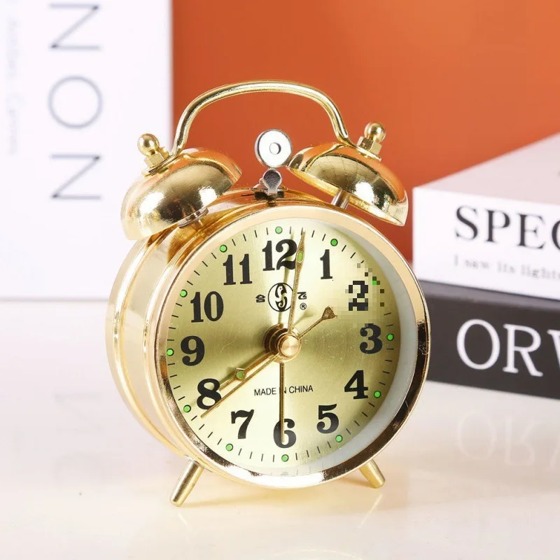 1 Pcs Metal Mechanical Alarm Clock Intelligent With Mechanical Spring 7cm Compact Design Metal Texture