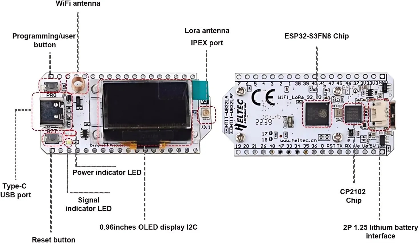Meshtastic Heltec Wifi LoRa 32 V3  With Shell ESP32 Oled SX1262 0.96 Inch Blue OLED Display Development Board for Arduino view 5