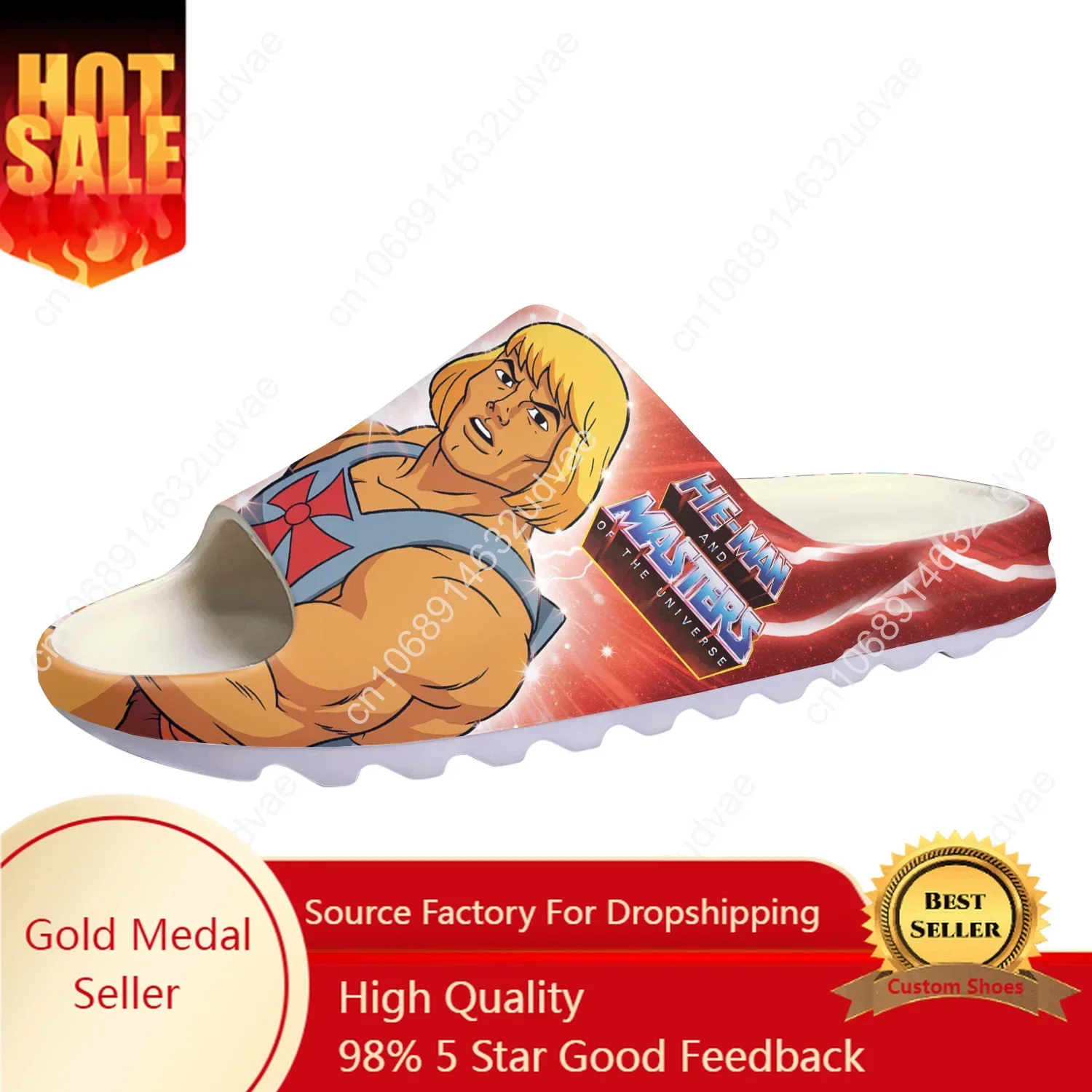 

He-Man Masters Of The Universe Soft Sole Sllipers Home Clogs Customized Water Shoes Mens Womens Teenager Step On Shit Sandals