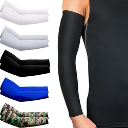 2Pcs Unisex Cooling Arm Sleeves Cover Sports Running UV Sun Protection Outdoor Men Fishing Cycling Sleeves for Hide Tattoos