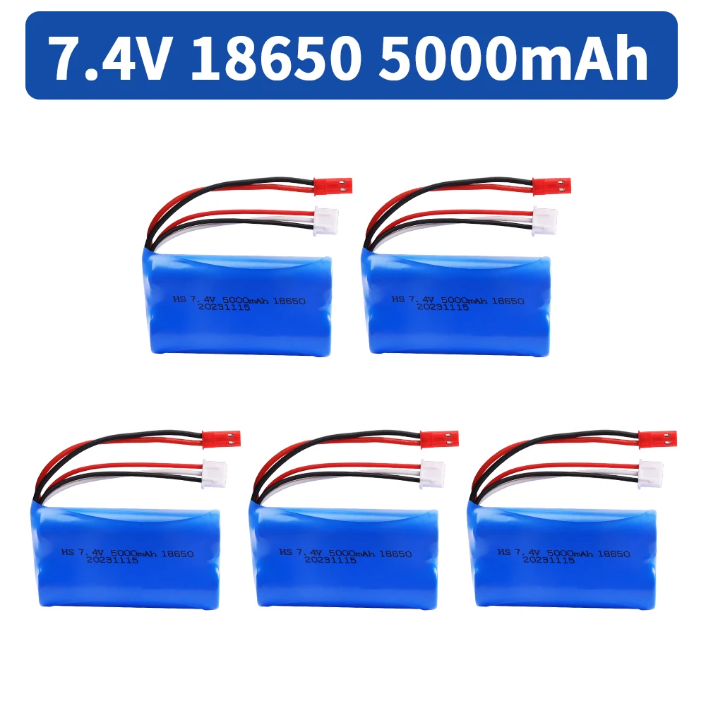 7.4V 5000mAh 18650 2S lipo battery JST PLUG For Remote Control helicopter Car Boats Toys parts upgrade 7.4V Li-po battery