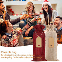 10 Pieces Burlap Wine Bags Jute Wine Bottle Bags with Drawstrings Reusable Wine Gift Bags with Tags for Party Blind Tasting Birt