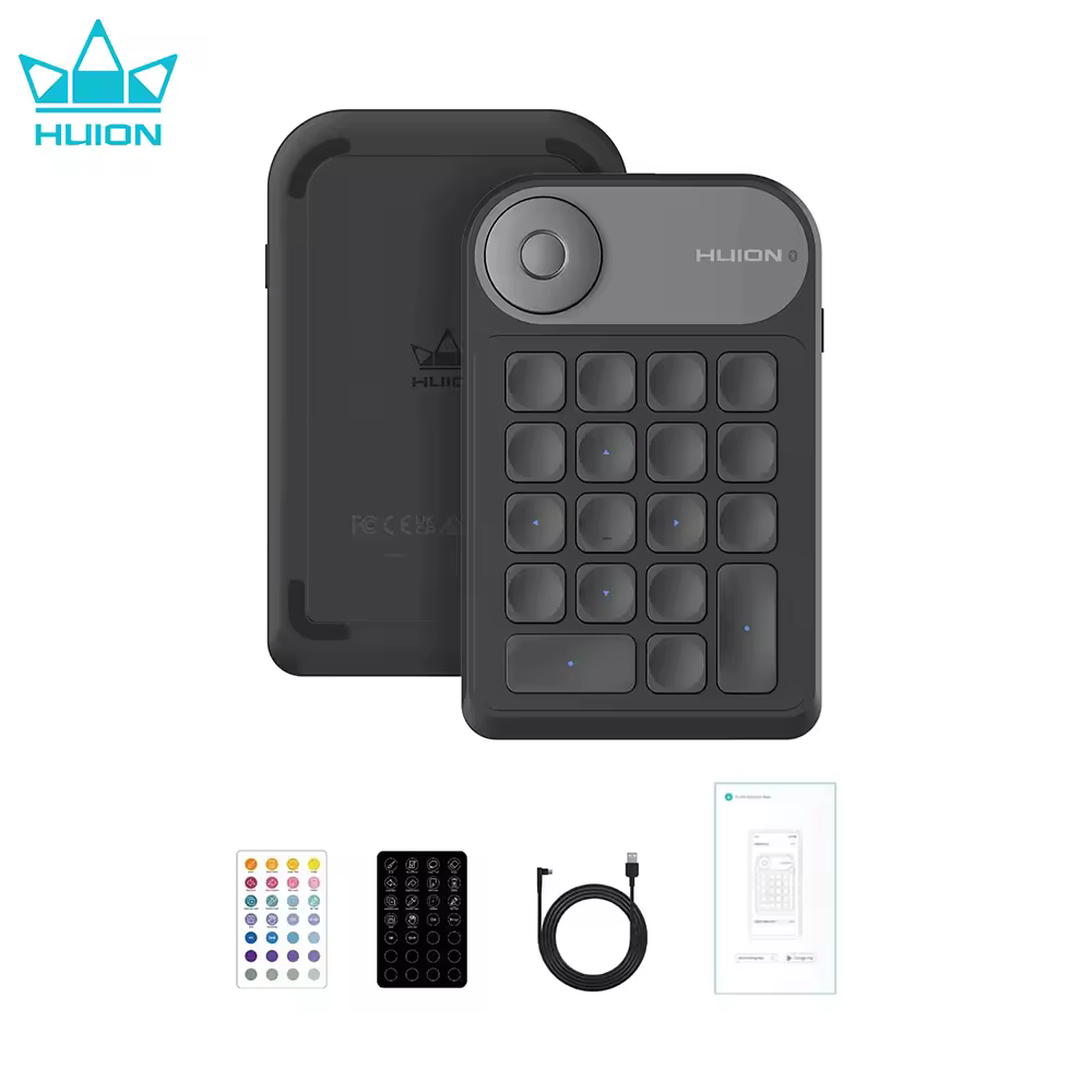 HUION Keydial Mini Teclado Sem Fio Teclado de Conectividade Bluetooth com Dial, para Desenho Tablet PC MacBook Surface Pro Laptop