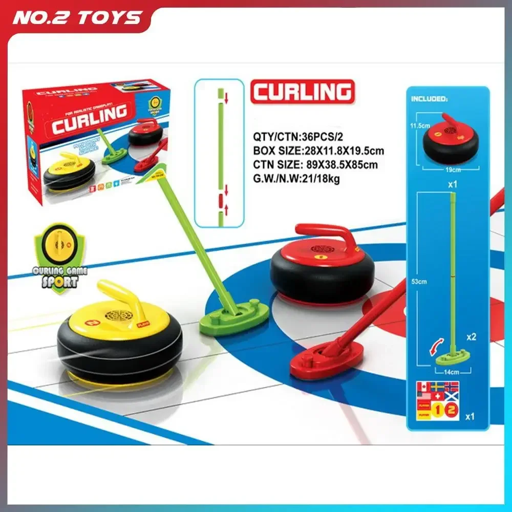 Children's Sport Curling Game Set Educational Toy Electric Suspended Curling Ball Shuttle Hockey Indoor Outdoor Sport Hockey Toy