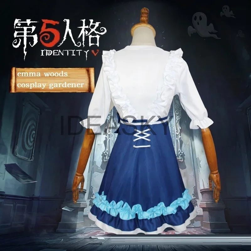 Identity v Emma Wood cosplay ballerer identity v, vestido lolita dulce, traje de Halloween para niñas y mujeres, zapatos con peluca completa