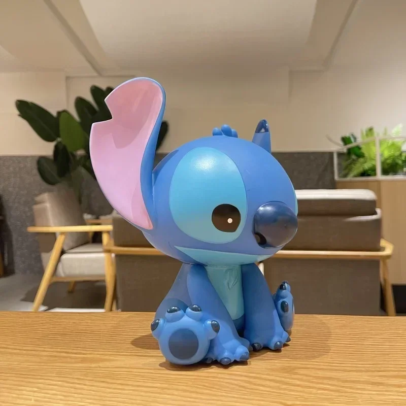 18-22cm Disney Stitch Angel Piggy Bank Cartoon Anime Money Box Pvc Action Model Kawaii Doll Decorative Collect Kid Toy Xmas Gift