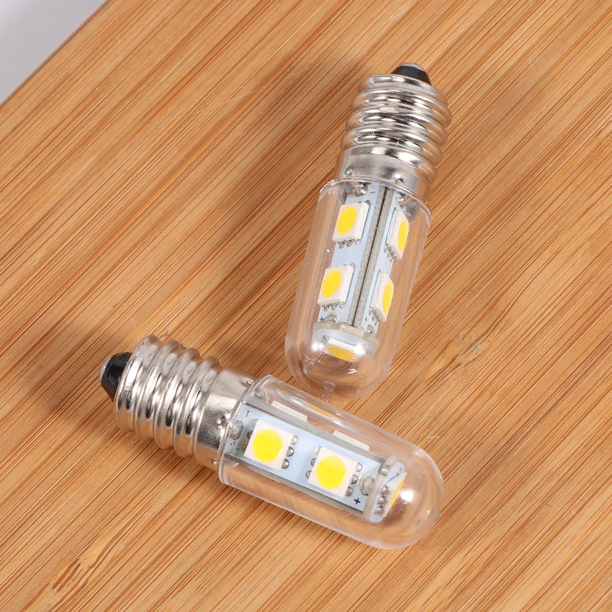 2Pcs E14 LED Lamp Bulbs Warm White Bright Fridge Light for Refrigerator Range Hood Sewing Machine Easy Installation